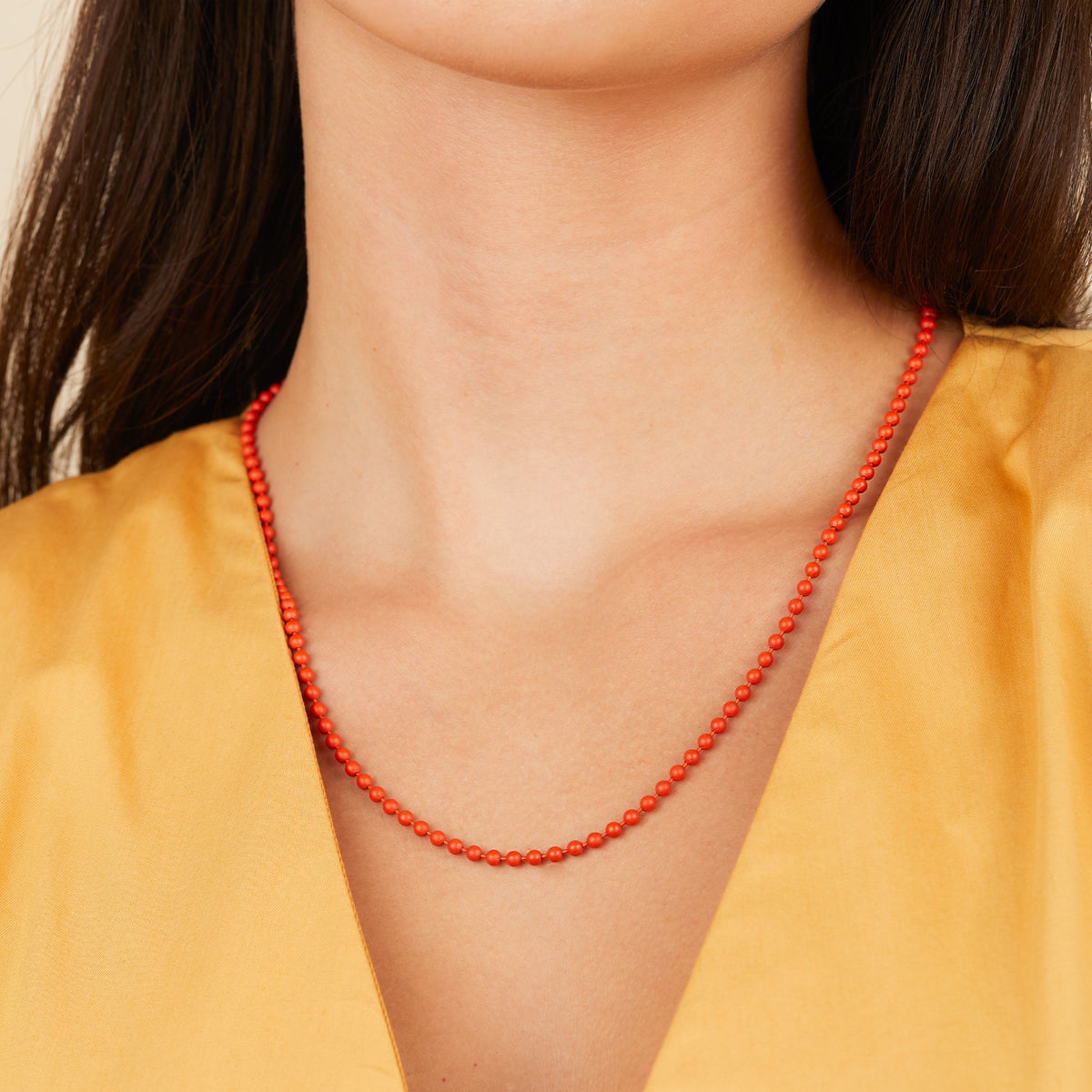 Orange Ball Chain Necklace T-Shirts