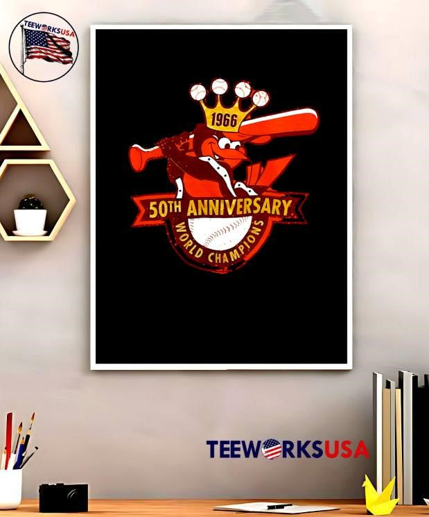 Baltimore Orioles 1966 50th Anniversary World Champions Baseball Graphic Shirt