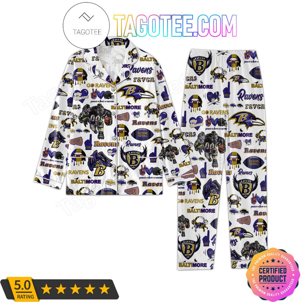 Baltimore Ravens Pattern Pajama Sets Sleepwear