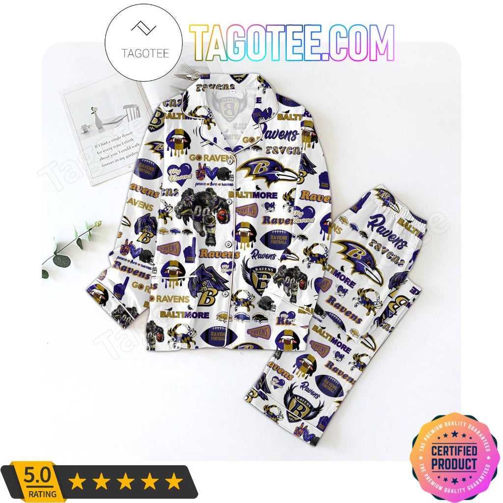 Baltimore Ravens Pattern Pajama Sets Sleepwear