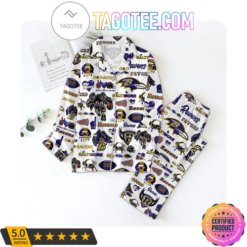 Baltimore Ravens Pattern Pajama Sets Sleepwear