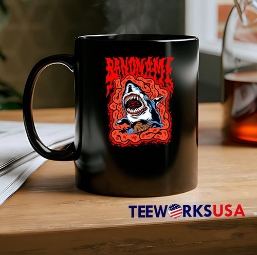 Bandname Hungry Shark Attacking Boat Horror Movie Inspired T-Shirt