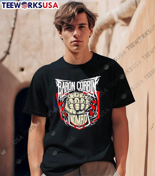 Baron Corbin Nomad Spiked Fist Metal Style Wrestling shirt