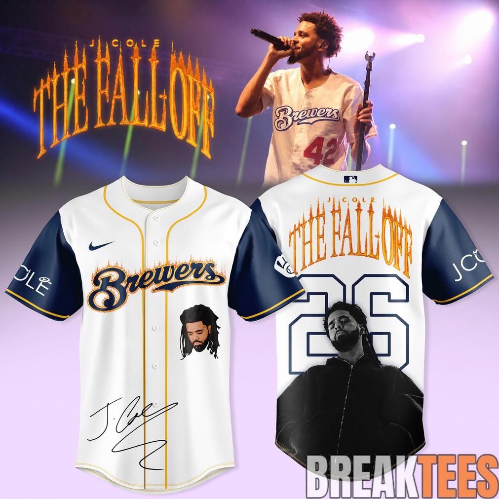 Milwaukee Brewers x J. Cole The Fall Off Tour Signature Baseball Jersey
