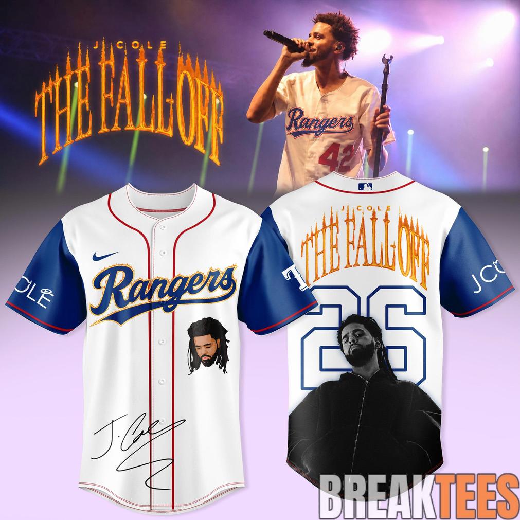 Texas Rangers x J. Cole The Fall Off Tour Signature Baseball Jersey