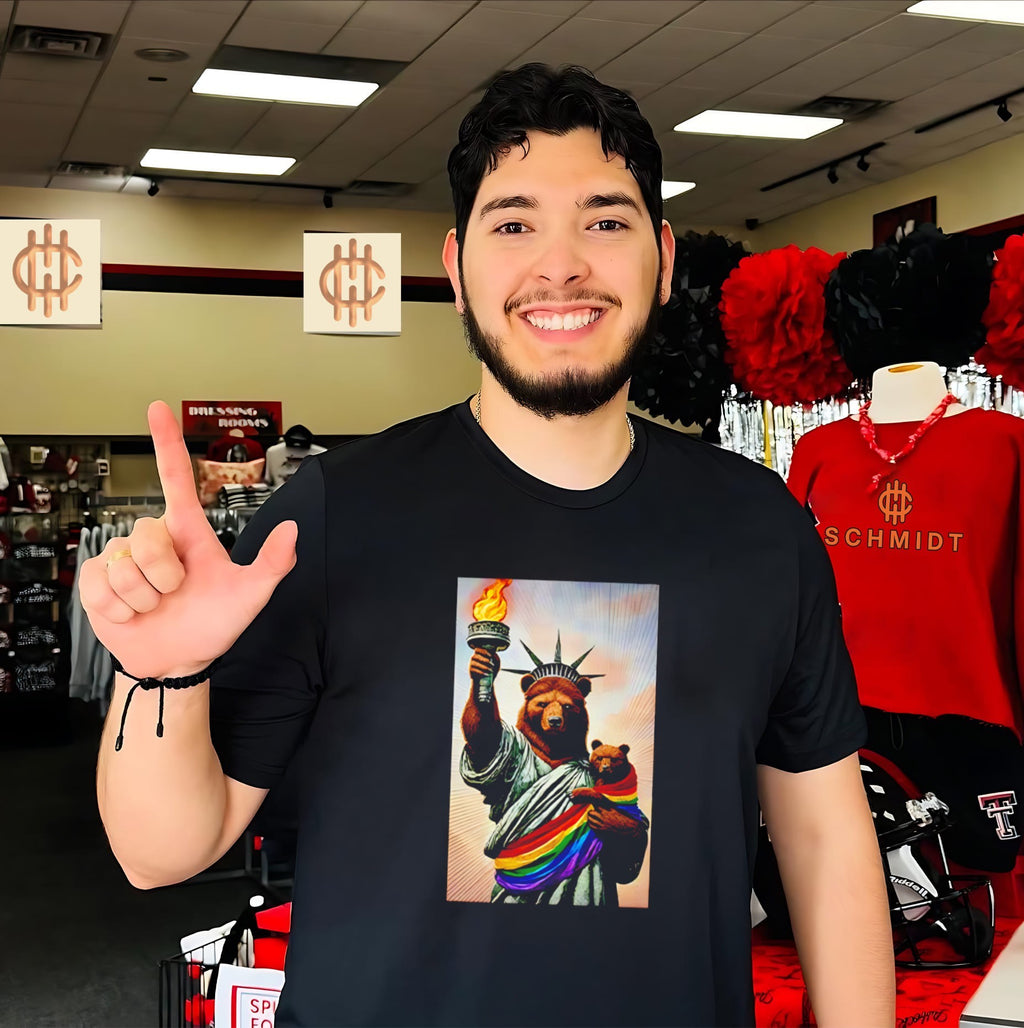 Bear Statue Of Liberty Pride shirt