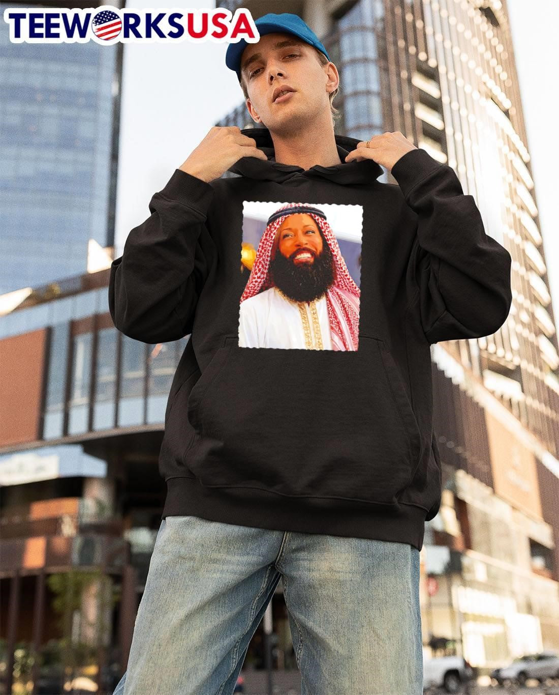 Bearded Man Smiling In Traditional Attire Graphic T-Shirt