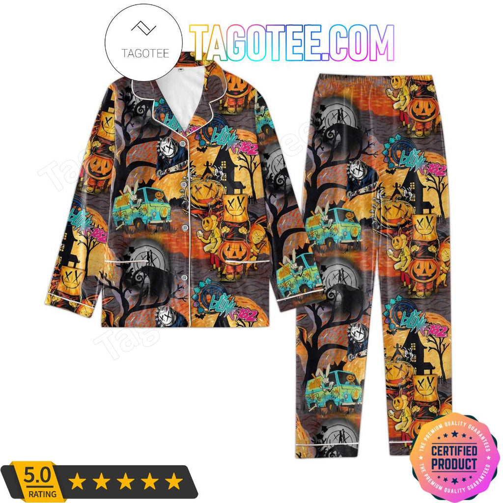Blink-182 Halloween Pattern Sleepwear Pajama Pjs Set
