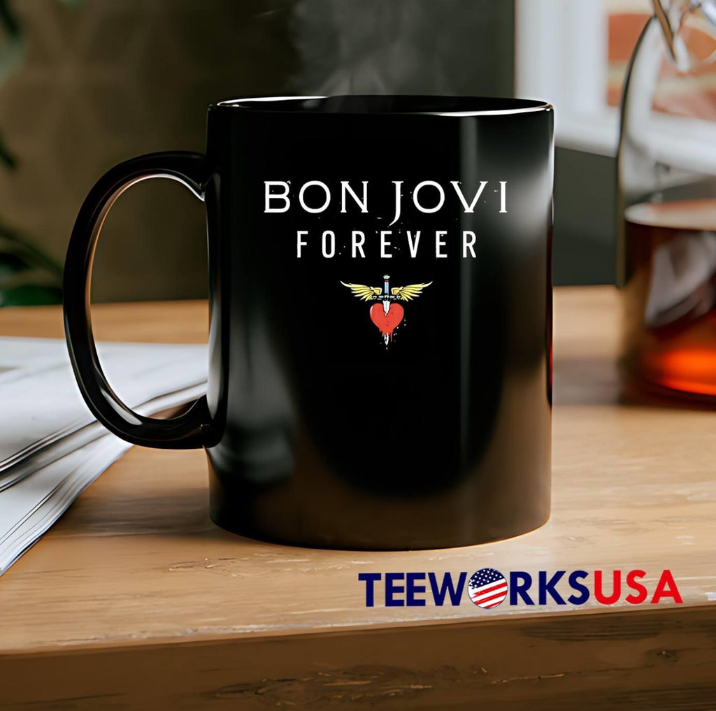 Bon Jovi Forever Heart Dagger Logo Music shirt