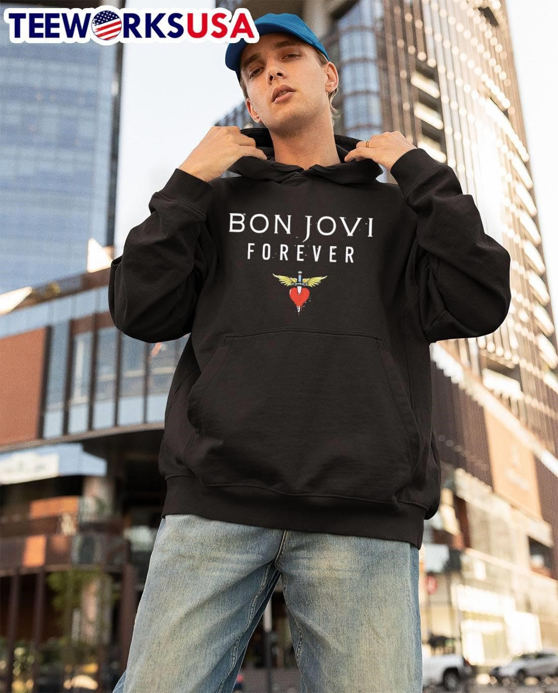 Bon Jovi Forever Heart Dagger Logo Music shirt