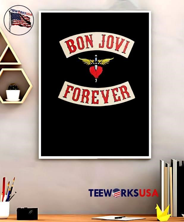 Bon Jovi Forever Heart Dagger Wings Music Fan shirt