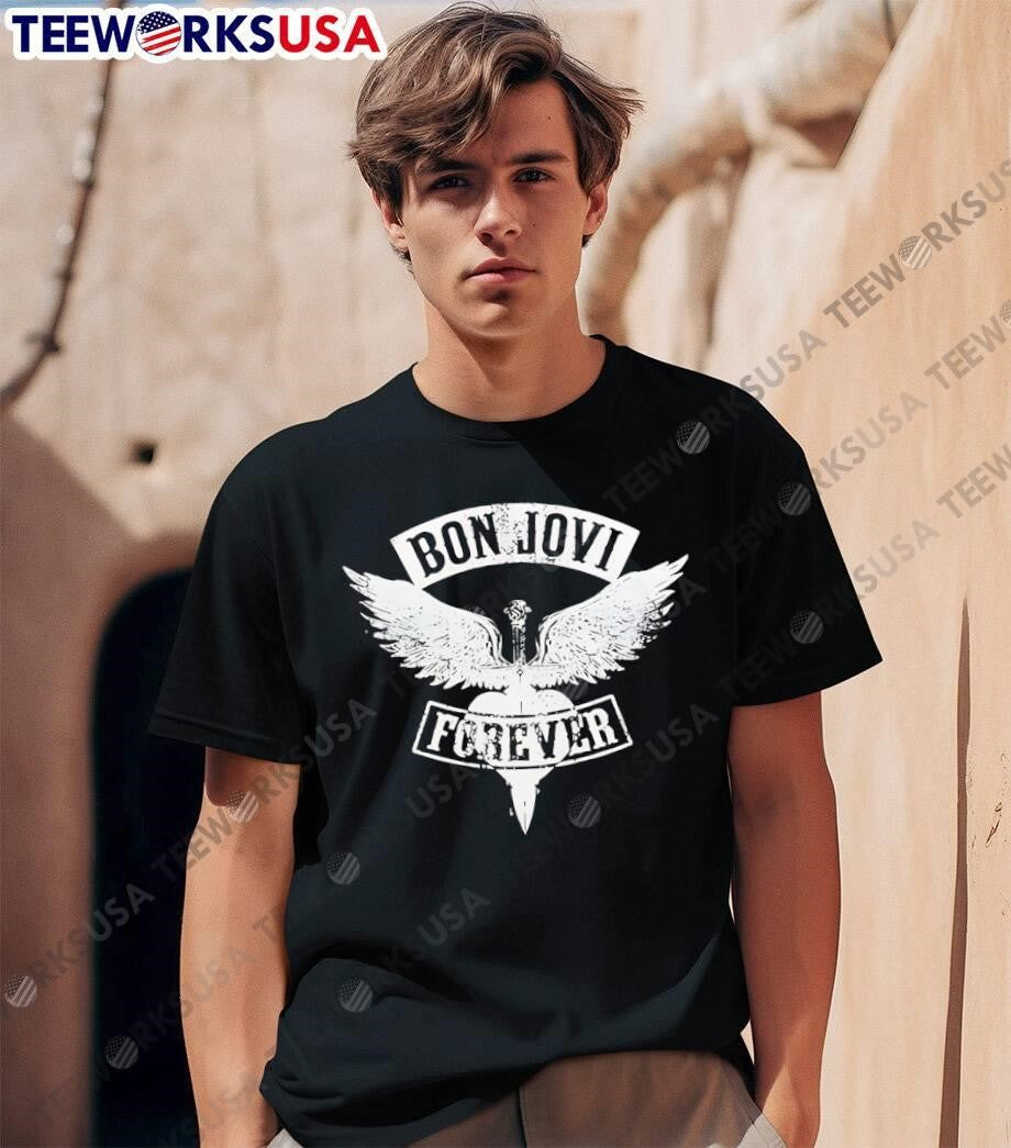 Bon Jovi Forever Sword and Heart Wings shirt