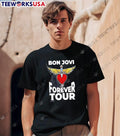 Bon Jovi Forever Tour Dagger Heart Wings Graphic shirt