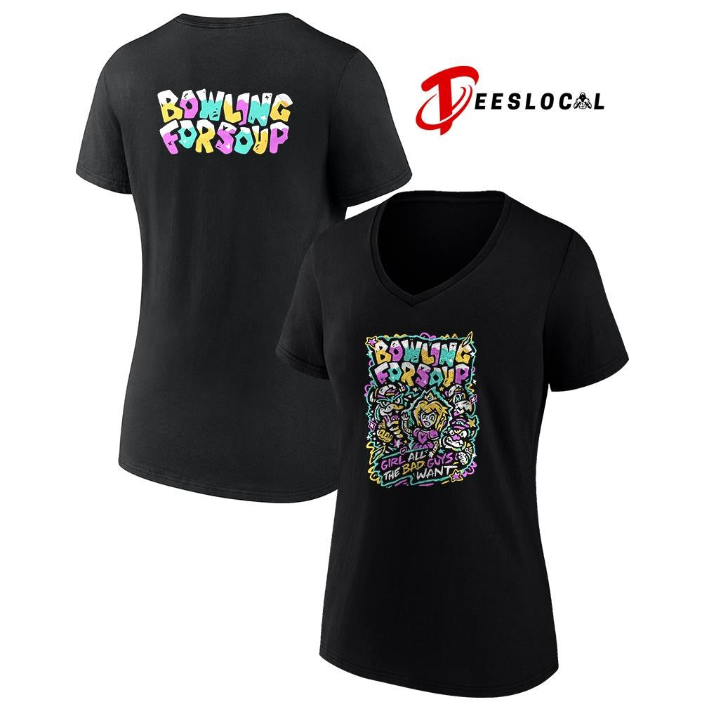 Bowling for Shop girl all the bad guys want graphic shirt