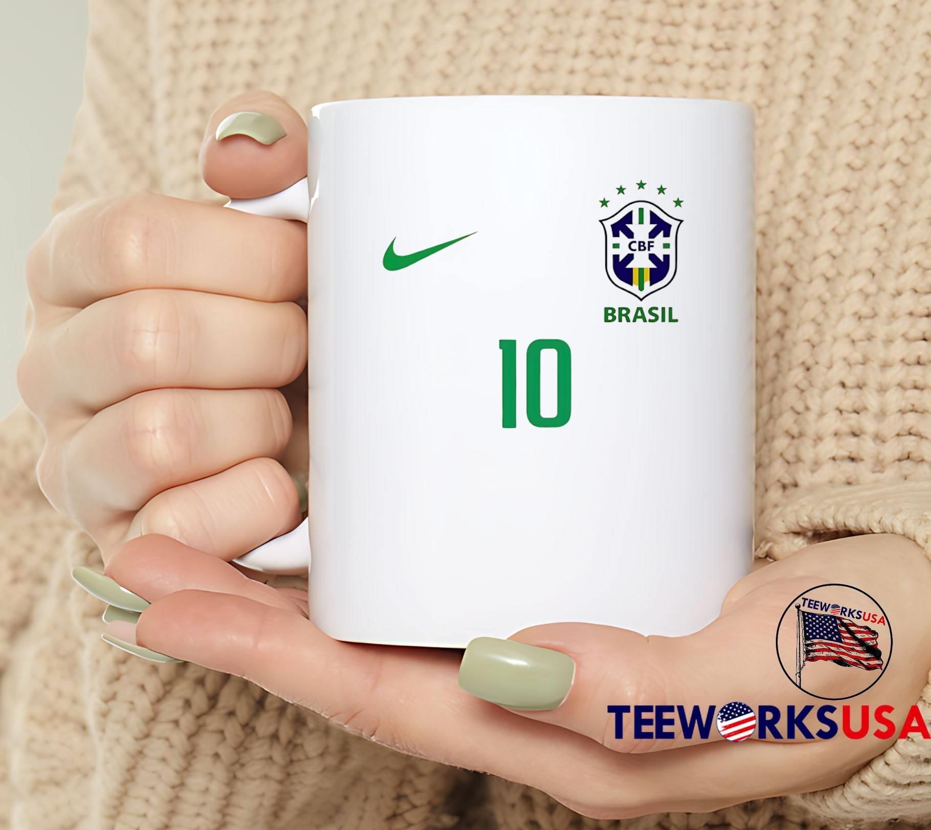 Brazil 10 Numbered Football Jersey