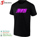 Break Fast Shirts BFS wordmark logo with motion speed lines background shirt