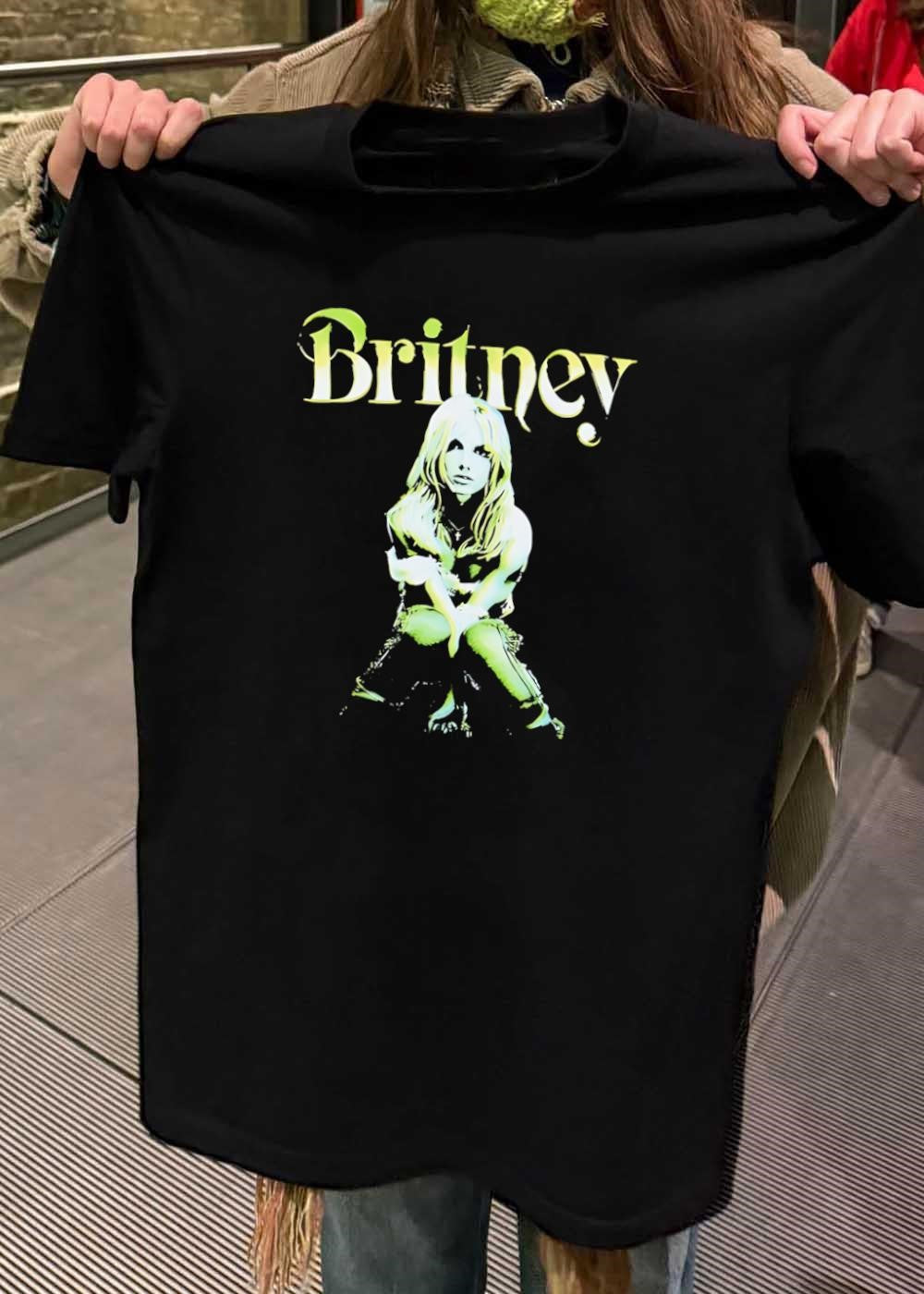 Britney Spears Sitting Portrait Signature Logo Graphic shirt