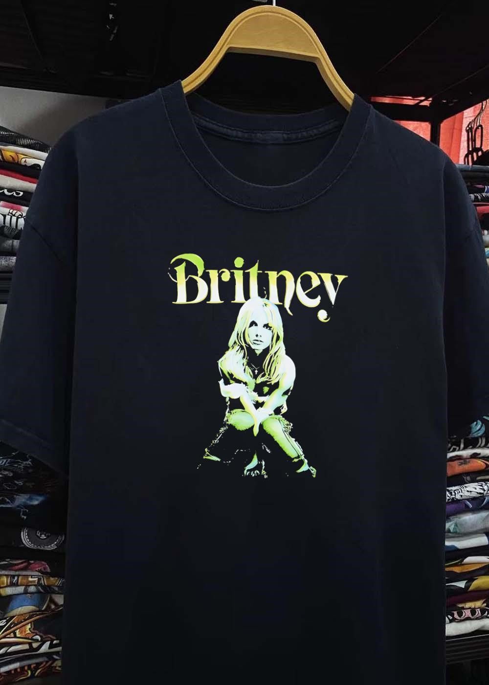 Britney Spears Sitting Portrait Signature Logo Graphic shirt
