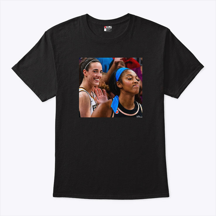 Caitlin Clark Laughing After Angel Reese Missed Game Winning Layup Tee (1)