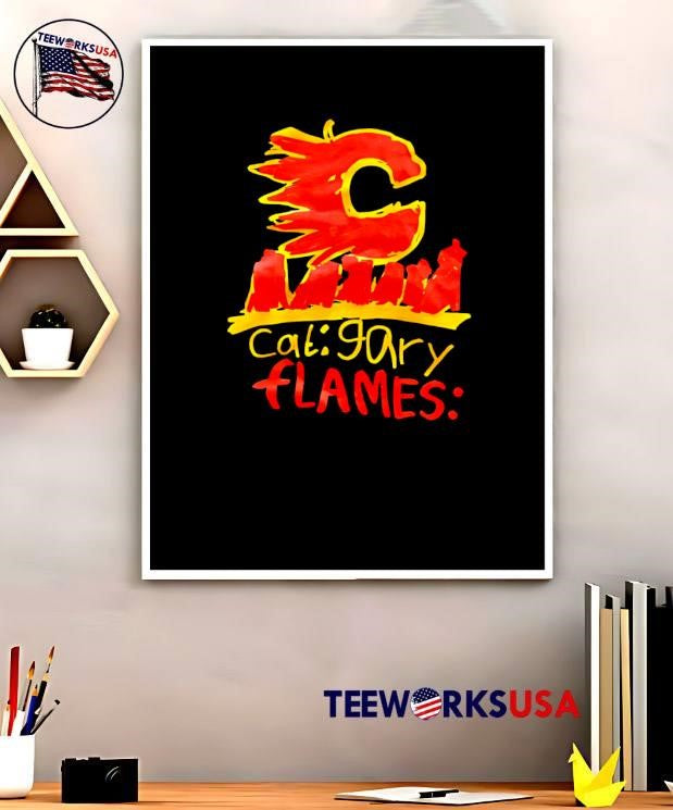 Calgary Flames Red Fire Logo Graphic Apparel Calgary Flames shirt