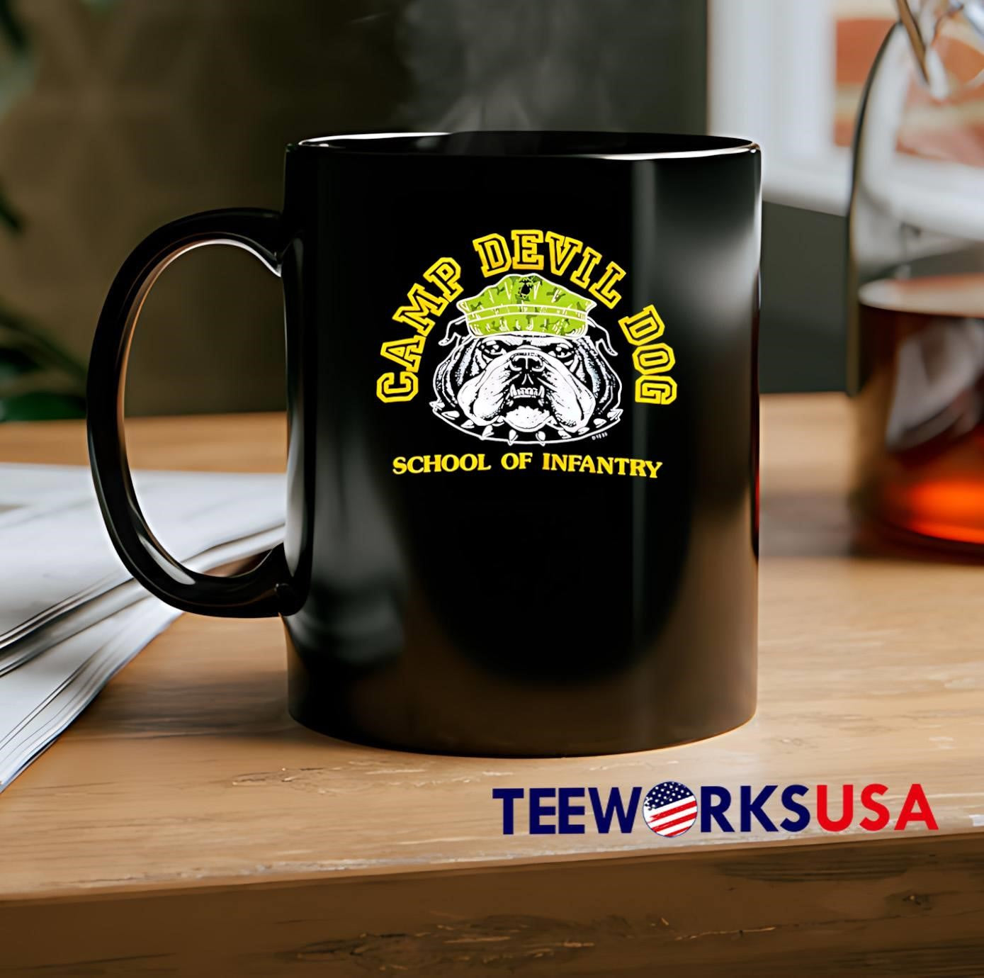 Camp Devil Dog School of Infantry Marine Bulldog T-Shirt