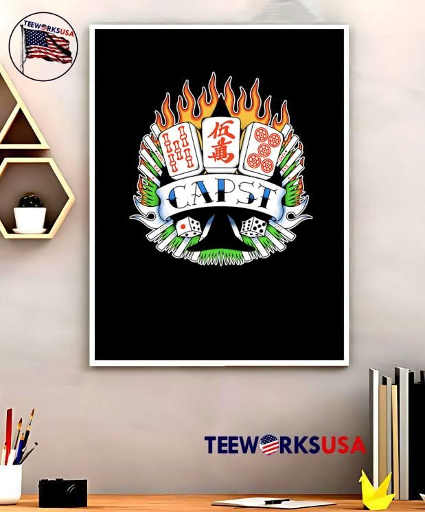 Capst Mahjong Dice Gambling Flames Graphic shirt