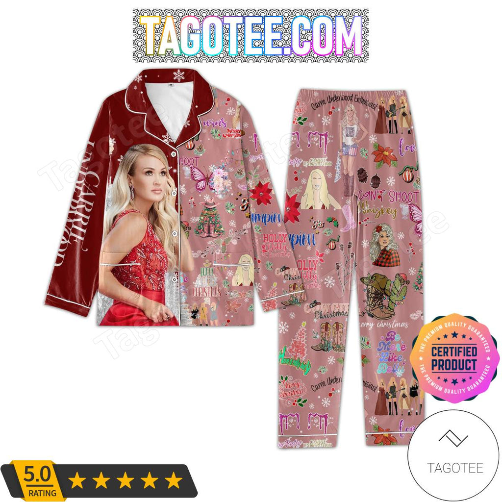 Carrie Underwood Holly Dolly Christmas Pajamas Set PJ Shirt, Pant
