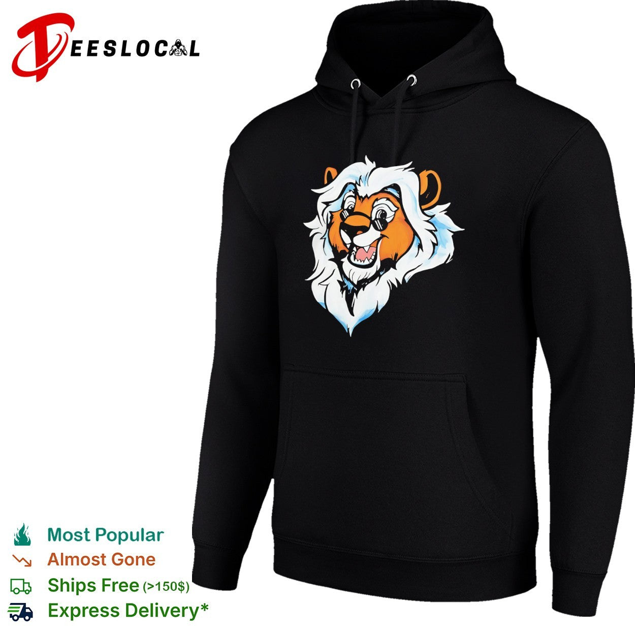 Cartoon Lion Head with Sunglasses mascot shirt