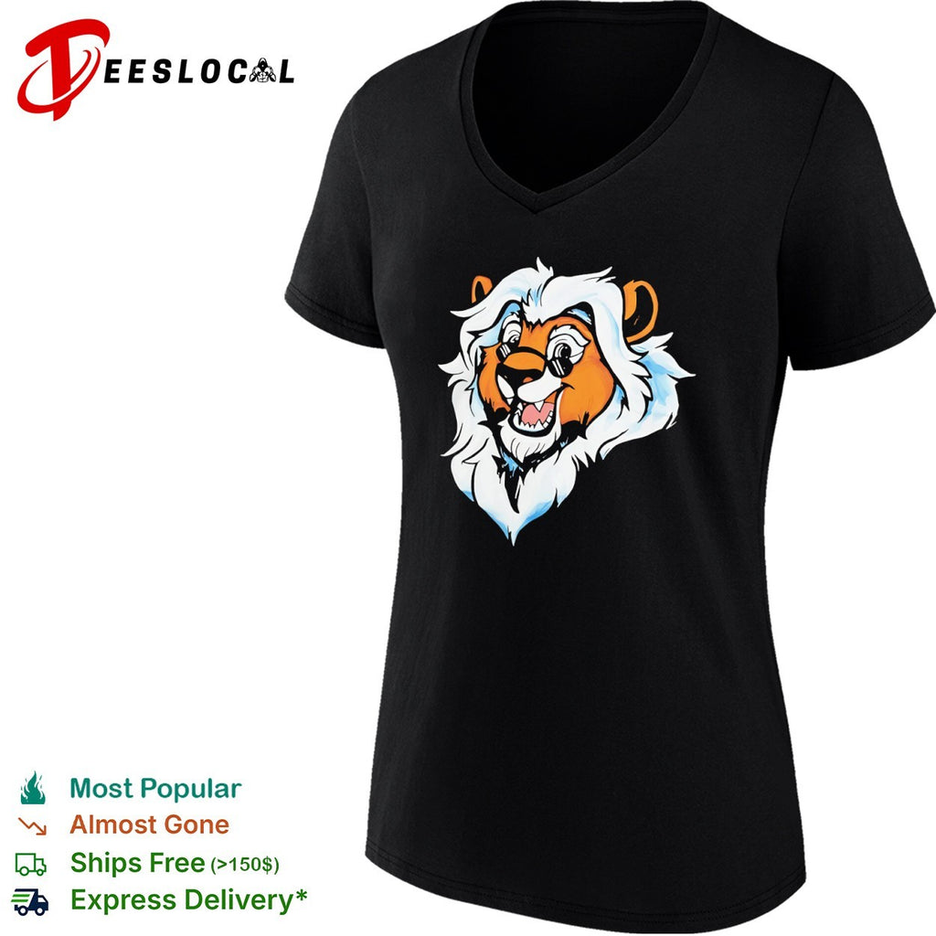Cartoon Lion Head with Sunglasses mascot shirt