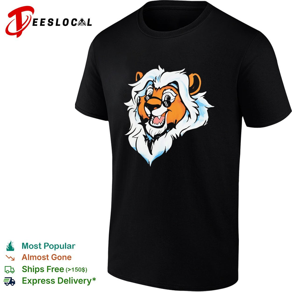 Cartoon Lion Head with Sunglasses mascot shirt