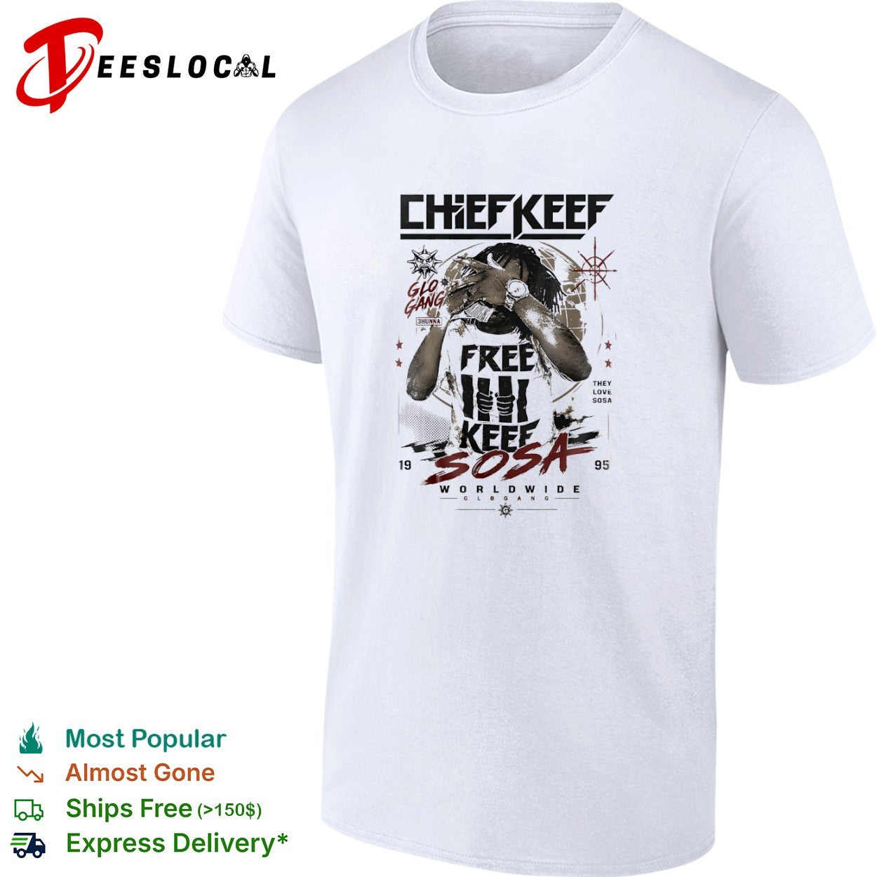 Chief Keef Free Keef Sosa Worldwide Glo Gang shirt