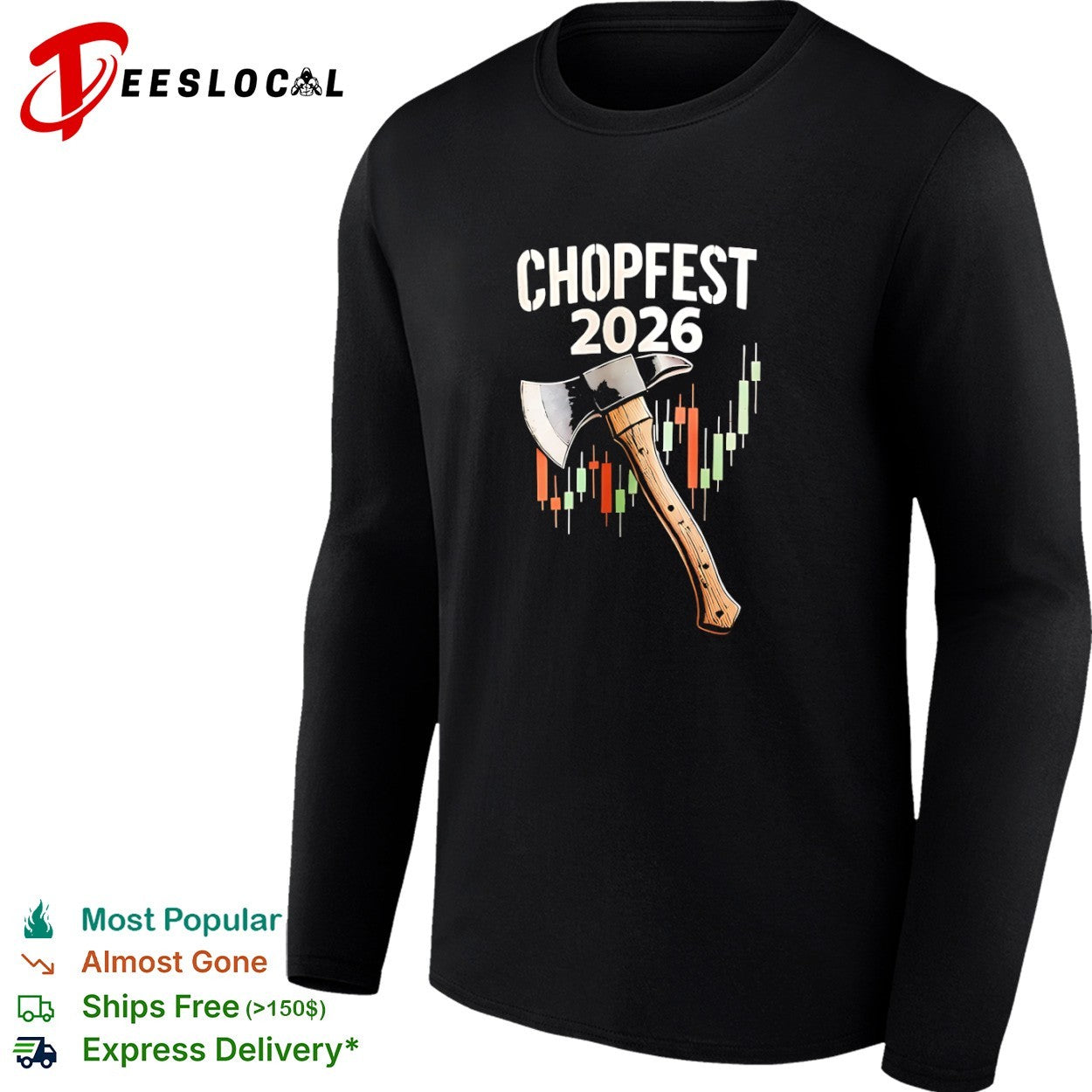Chopfest 2026 Stock Market Axe Trading trader shirt
