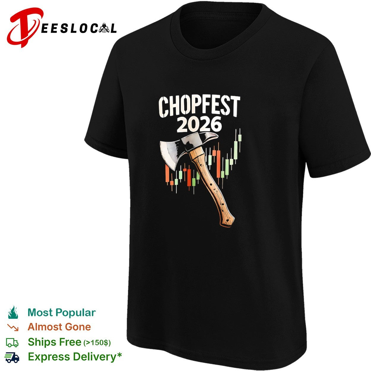 Chopfest 2026 Stock Market Axe Trading trader shirt