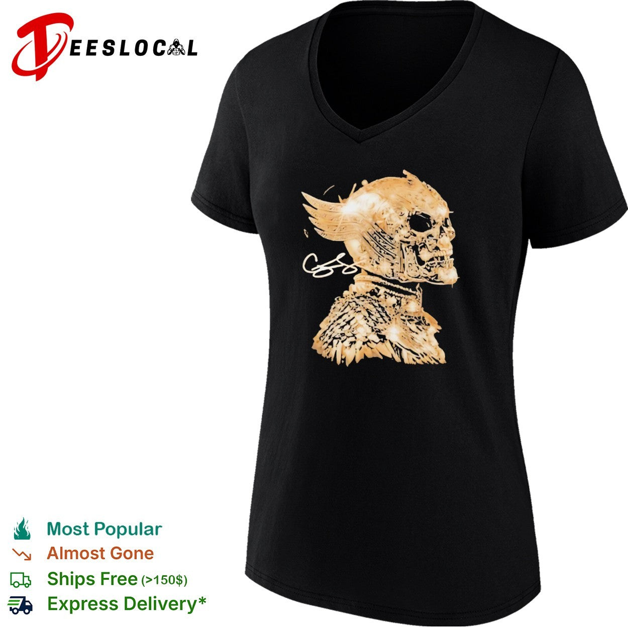 Chris Brown Gold Skull Signature Breezy shirt