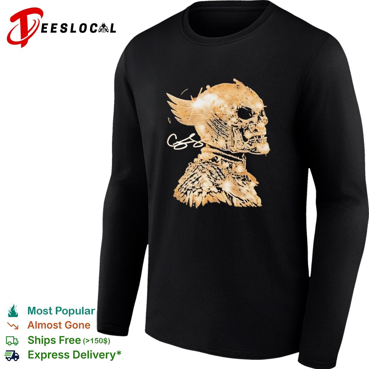 Chris Brown Gold Skull Signature Breezy shirt