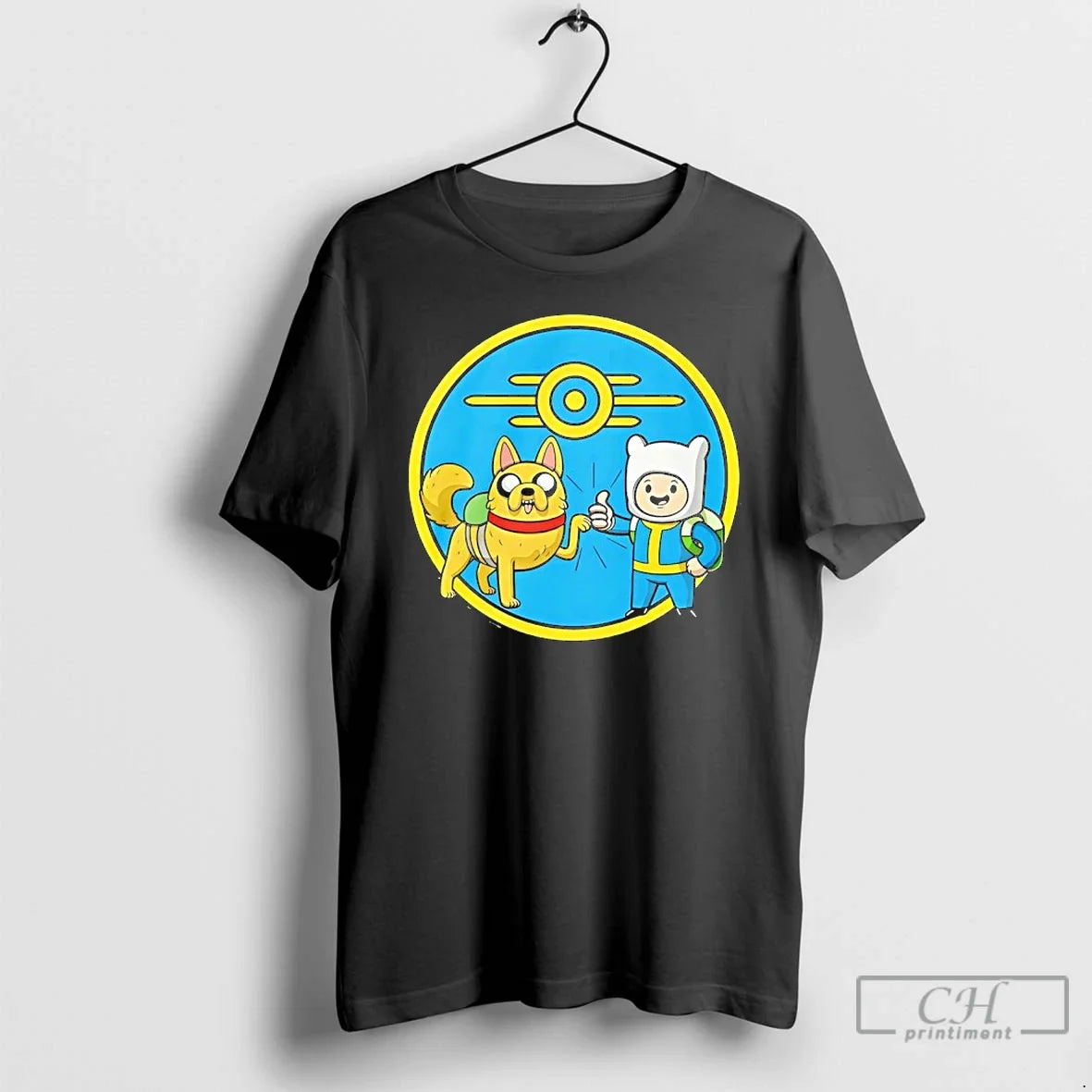 Classic Finn Jake Fallout Adventure Time Wasteland Time Logo T-Shirts