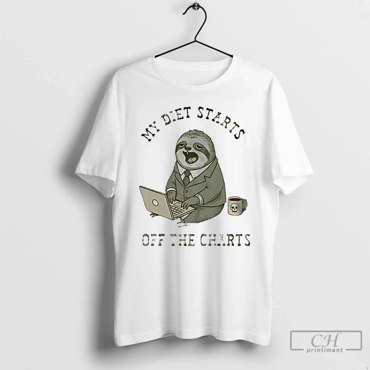 Classic My Diet Starts Off Charts Sloth T-Shirts