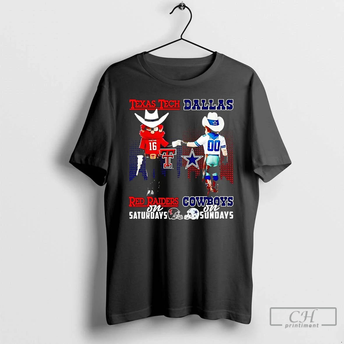 Classic Texas Tech Red Raiders Saturdays Dallas Cowboys Sundays Mascot T-Shirts