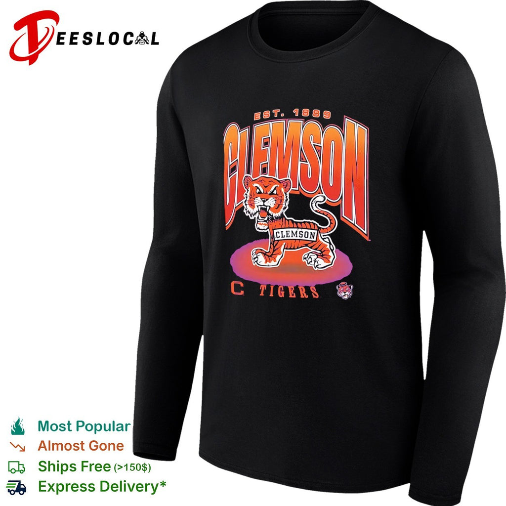 Clemson Tigers Est 1889 Mascot Logo College Football shirt
