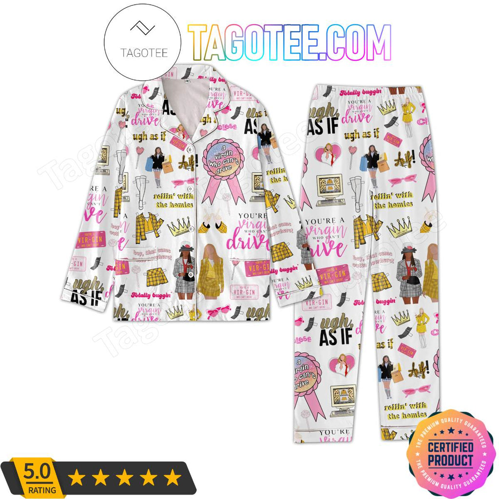 Clueless Pattern Pajama Sets Sleepwear