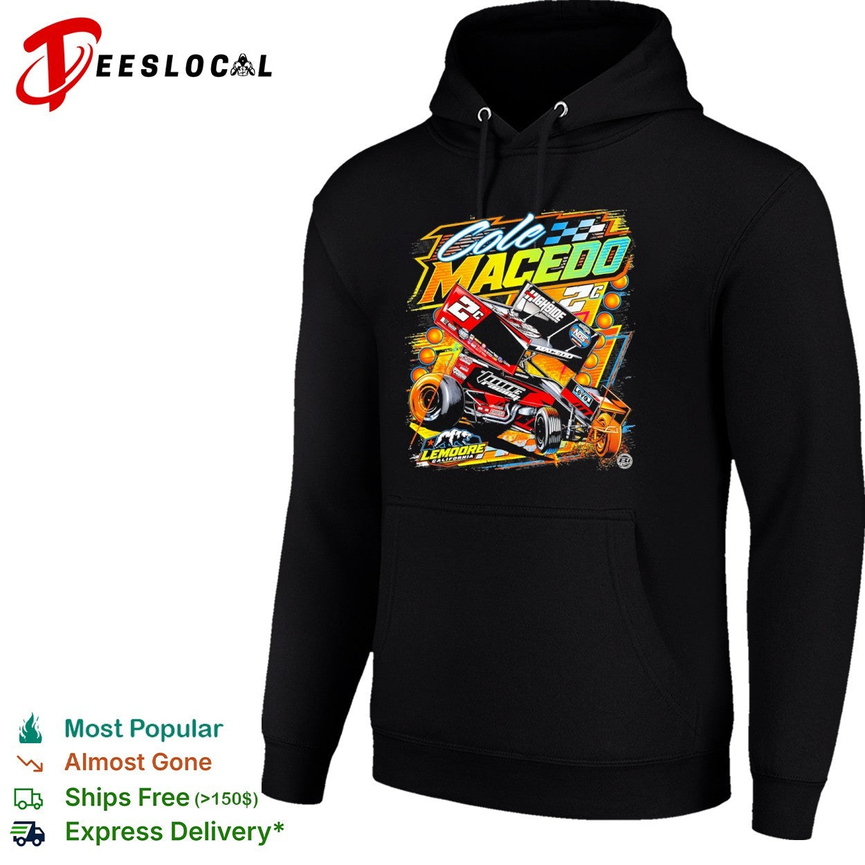 Cole Macedo Two C Racing Lemoore California Sprint Car shirt