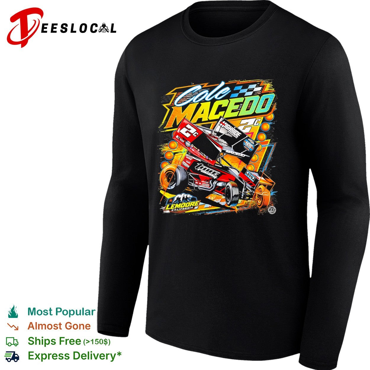 Cole Macedo Two C Racing Lemoore California Sprint Car shirt