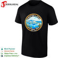 Crater Lake National Park badge with mountains and pine trees est 1902 shirt