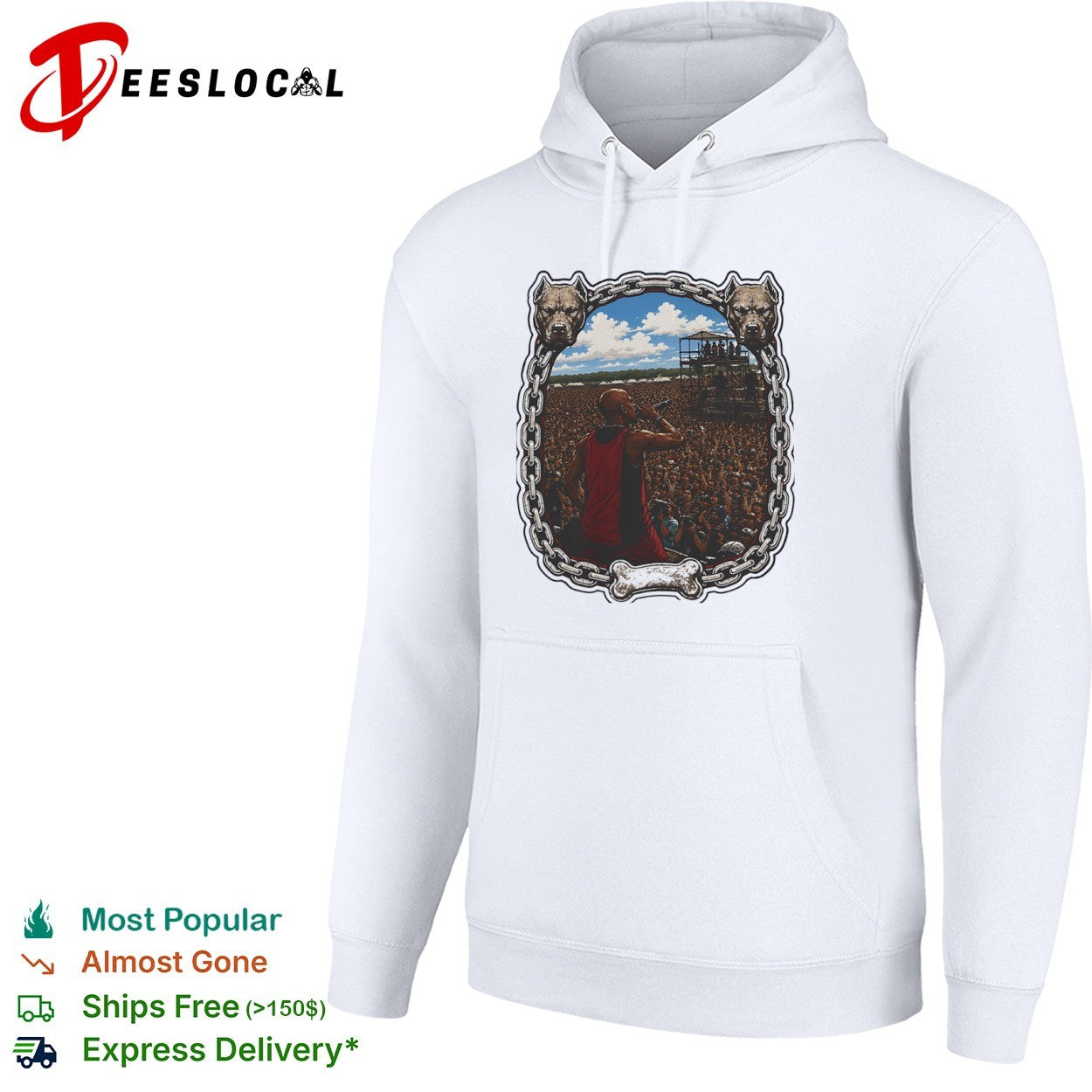 DMX Concert Performance with Pitbulls Chain Frame shirt