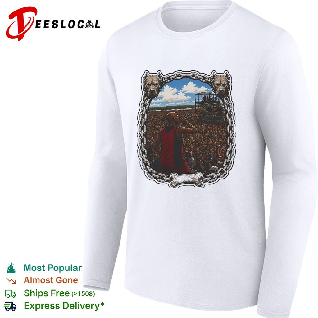 DMX Concert Performance with Pitbulls Chain Frame shirt