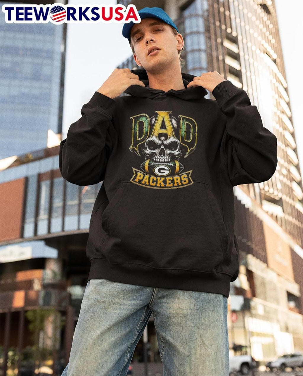 Dad Skull Football Green Bay Packers T-Shirt