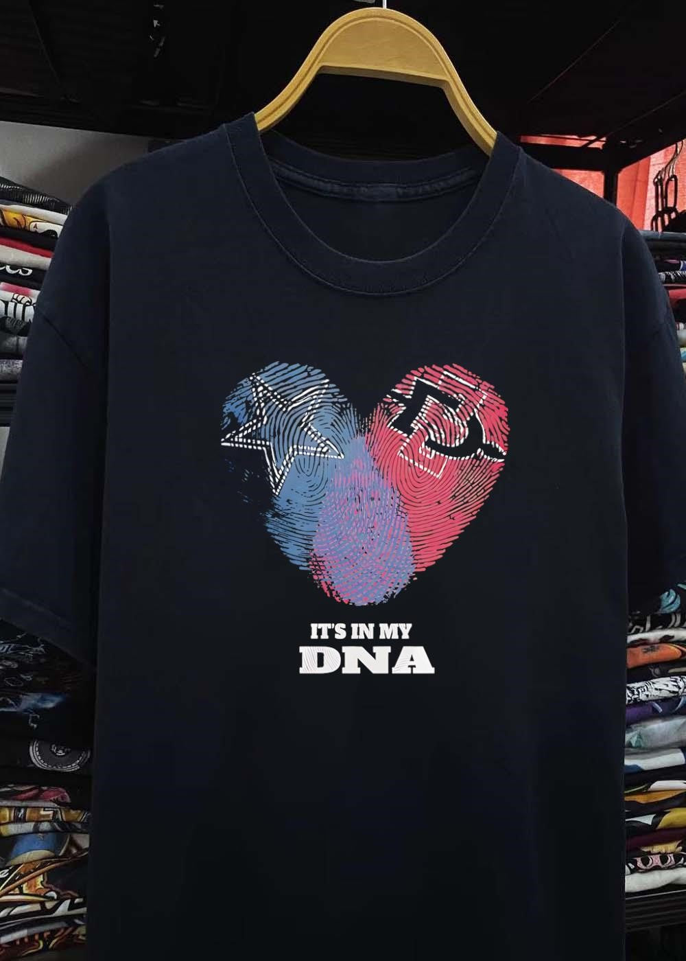 Dallas Cowboys Fans Fingerprint Heart It’s in My DNA T-Shirt