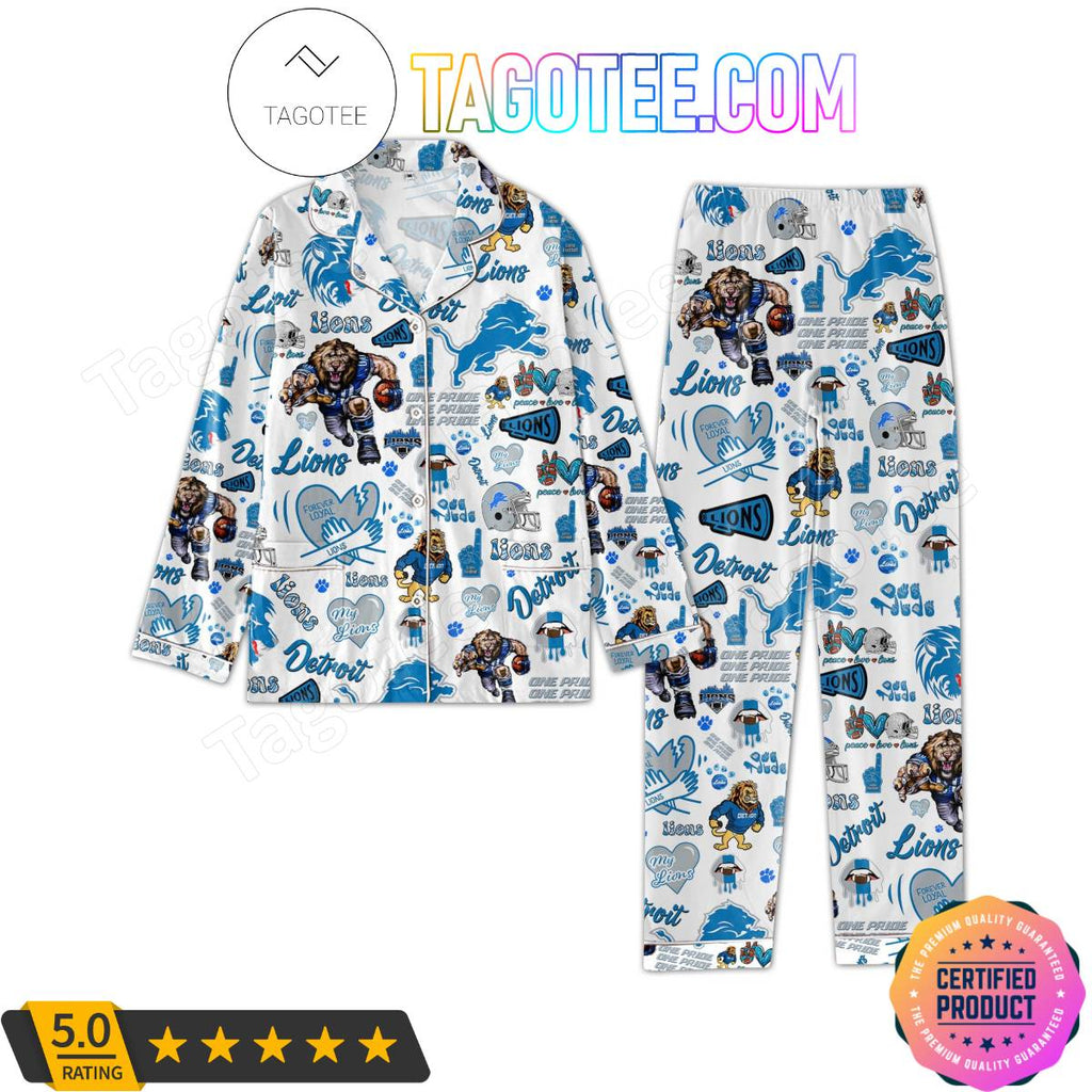 Detroit Lions Pattern Pajama Sets Sleepwear