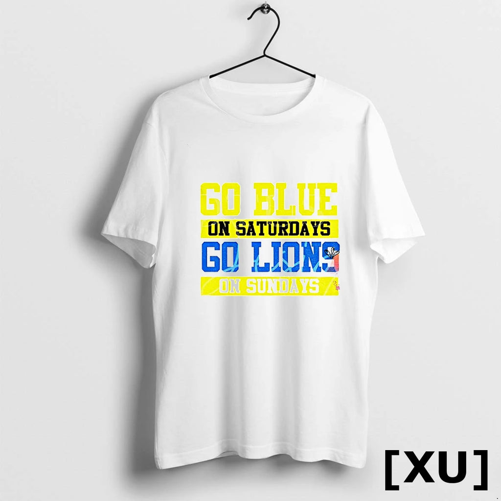 Detroit Lions Go Blue On Saturdays Go Lions On Sundays Tshirts Sweater