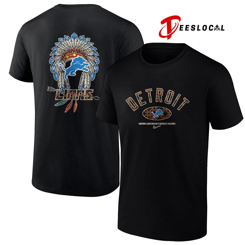 Detroit Lions x Native American heritage month logo shirt